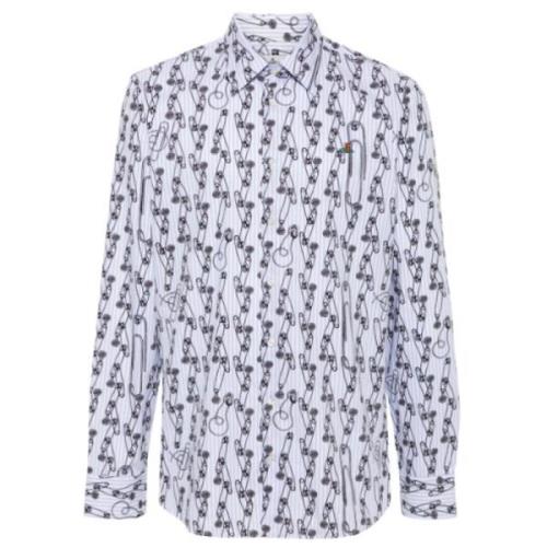 Veiligheidspinstripe Ghost Shirt Vivienne Westwood , Blue , Heren