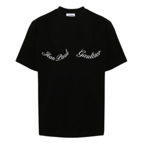 Oversize Logo Tee Zwart/Wit Jean Paul Gaultier , Black , Dames