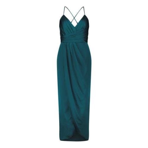 Elegante Gerimpelde Avondjurk vera mont , Green , Dames