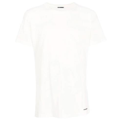 Witte Korte Mouw T-shirt Jil Sander , White , Heren