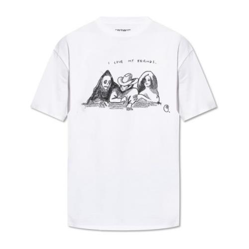 Katoenen T-shirt Carhartt Wip , White , Heren