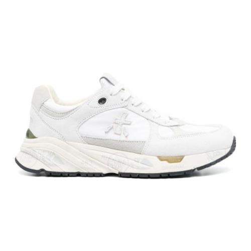 Witte en grijze leren sneakers Premiata , White , Dames