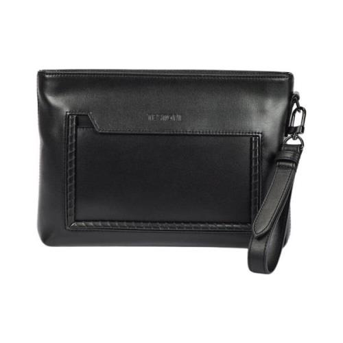 Mini Palmellato Calf Handtasje Testoni , Black , Dames