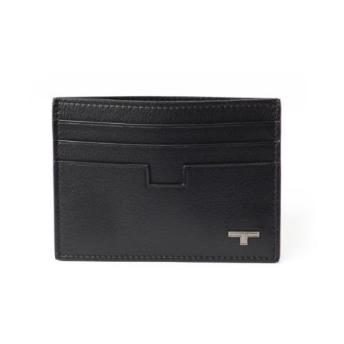 Mini Grained Calf Kaarthouder Testoni , Black , Unisex