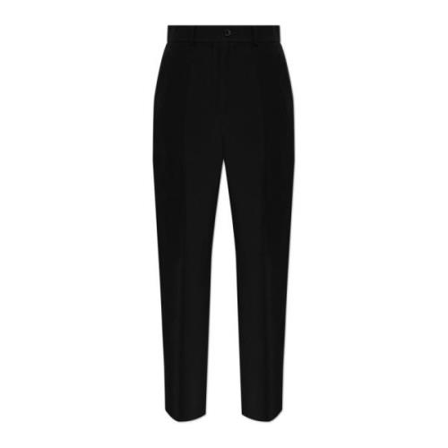 Wollen broek met vouw Comme des Garçons , Black , Dames