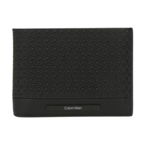 Moderne Bar Trifold Portemonnee met Muntvak Calvin Klein , Black , Her...