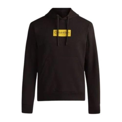 Verhoogde Rubber Logo Hoodie Calvin Klein , Black , Heren