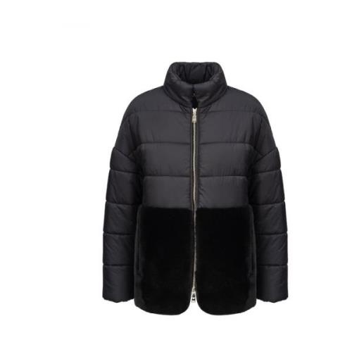 Gewatteerde Shearling Cape Testoni , Black , Heren