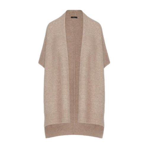 Vierkante Wol Alpaca Vest High , Beige , Dames