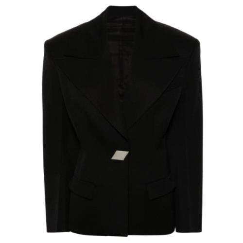 Zwarte Klassieke Blazer Jas The Attico , Black , Dames