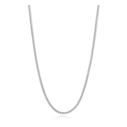 Mens Silver Cuban Link Chain in 2mm Nialaya , Gray , Heren