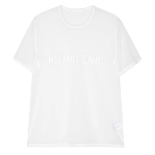 Chiffon White Logo Tee Shirt Helmut Lang , White , Heren