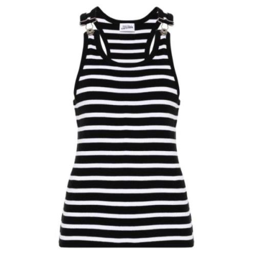 Geribbelde Gestreepte Tanktop Jean Paul Gaultier , Black , Dames