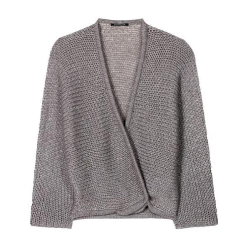 Glanzende Wolmix Vest Luisa Cerano , Gray , Dames