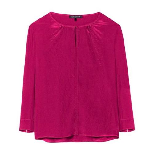 Zijden Kraagloze Blouse Shirt Luisa Cerano , Pink , Dames