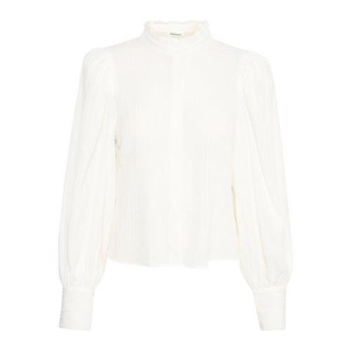 Frill Shirt Bright White Feminine Blouse Karen by Simonsen , White , D...