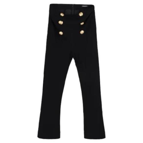 Pre-owned Polyester bottoms Balmain Pre-owned , Black , Dames