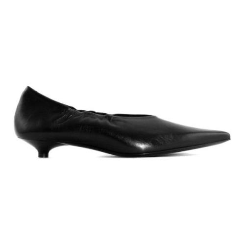 Zwarte Leren Pumps 2cm Hak Guglielmo Rotta , Black , Dames