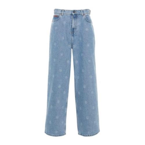 Blauwe Wide Leg Jeans Martine Rose , Blue , Heren