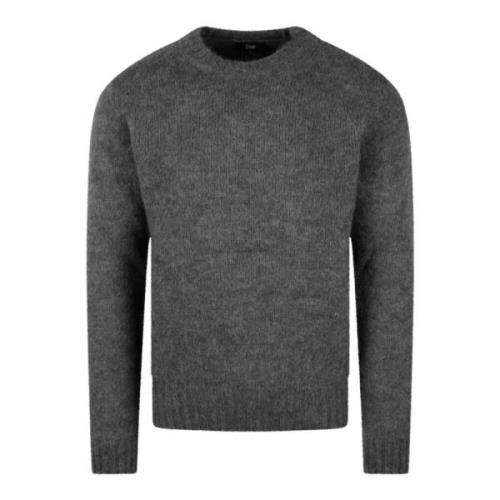 Alpaca Crew Neck Sweater Herno , Gray , Heren