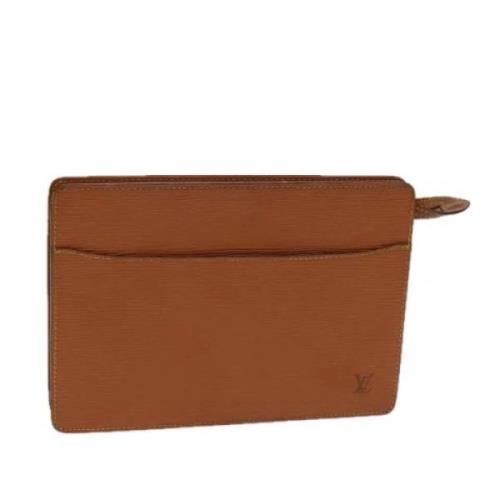 Pre-owned Leather clutches Louis Vuitton Vintage , Brown , Dames