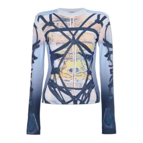 T-shirt met print Y/Project , Blue , Dames