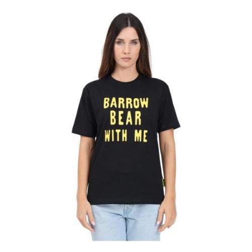 Teddy Print Korte Mouw T-shirt Barrow , Black , Dames