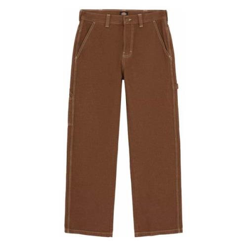 Bruine Katoenen Werkbroek Dickies , Brown , Heren