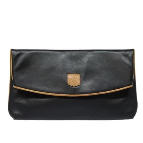 Pre-owned Leather clutches Celine Vintage , Black , Dames