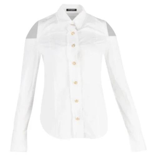 Pre-owned Cotton tops Balmain Pre-owned , White , Dames