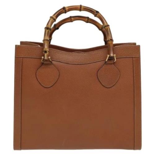 Pre-owned Leather handbags Gucci Vintage , Brown , Dames