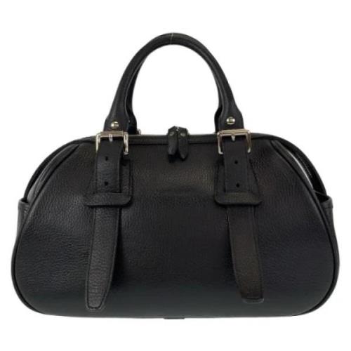 Pre-owned Leather handbags Burberry Vintage , Black , Dames