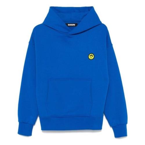 Blauwe Hoodie met Smile Detail Barrow , Blue , Heren