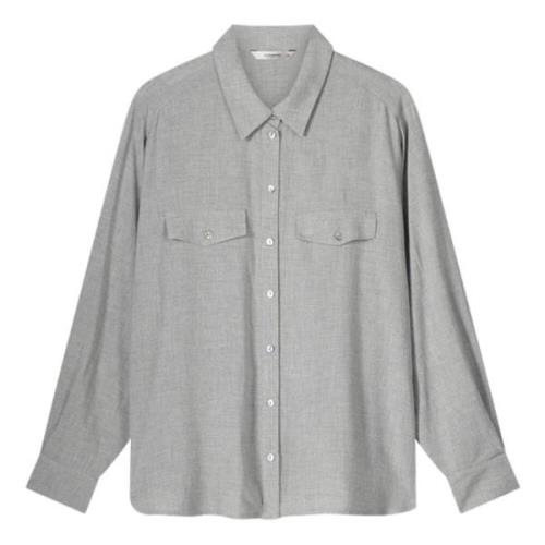 Viscose blouse in grijs Summum Woman , Gray , Dames