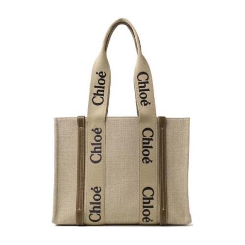 Beige Linnen Canvas Tas Chloé , Beige , Dames