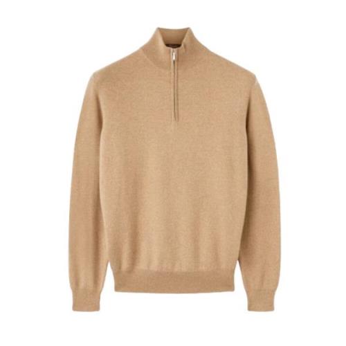 Bruine Half-Zip Sweater Loro Piana , Brown , Heren