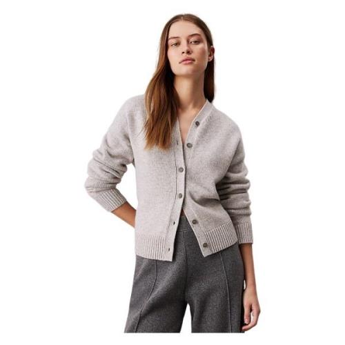 Hoge V-hals Cashmere Blend Vest Calvin Klein , Gray , Dames