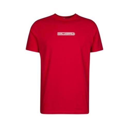 Logo Print Ronde Hals T-Shirt Karl Lagerfeld , Red , Heren