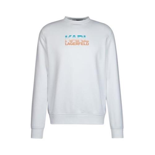 Logo Print Katoenen Sweatshirt Karl Lagerfeld , White , Heren