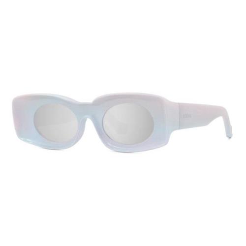 Witte Holografische Rechthoekige Zonnebril Loewe , White , Dames