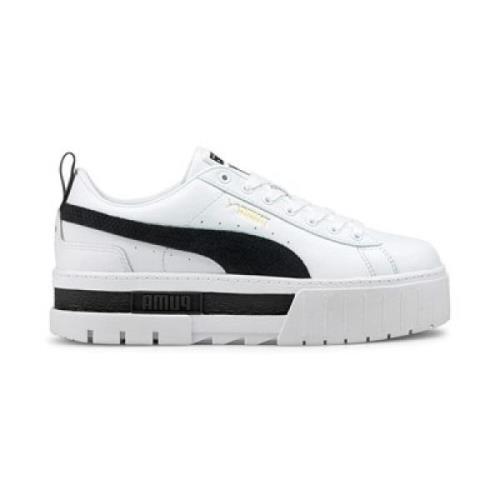 Mayze Leren Sneakers Puma , White , Dames