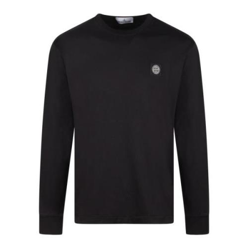 Katoenen Longsleeve T-Shirt Fw24 Stone Island , Black , Heren