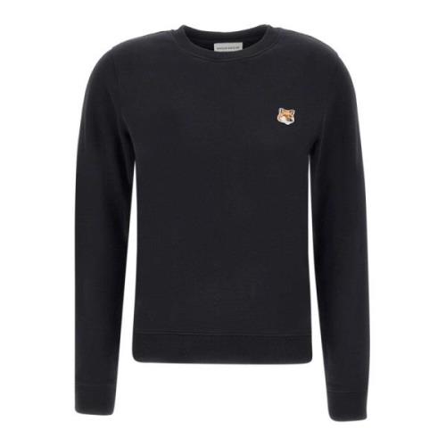 Zwart Katoenen Crew Neck Sweatshirt Maison Kitsuné , Black , Dames