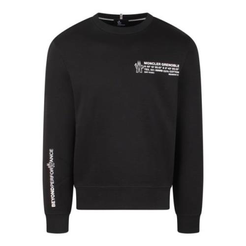 Rubber Lettering Crewneck Sweatshirt Moncler , Black , Heren