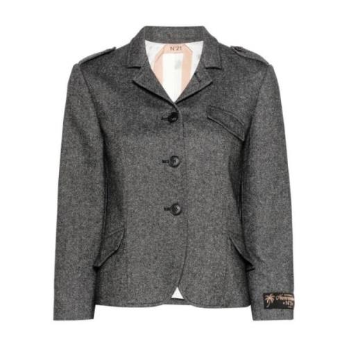 Stoffen Jas N21 , Gray , Dames