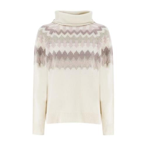 Geometrisch Patroon Turtleneck Jumper Panicale , Beige , Dames