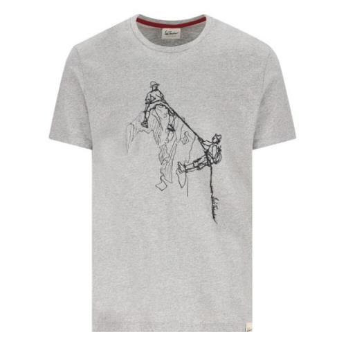 Casual Katoenen T-Shirt Luis Trenker , Gray , Heren