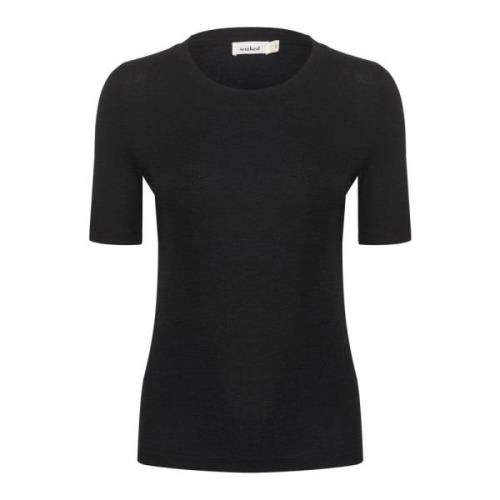 Zwarte T-shirt met korte mouwen Soaked in Luxury , Black , Dames