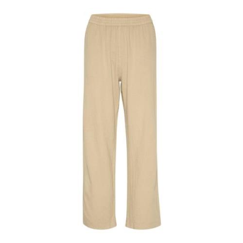 Wijde Broek Classic Sand Kaffe , Beige , Dames