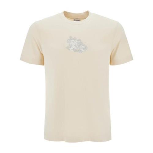 Equestrian Knight Paisley Print T-Shirt Burberry , Beige , Heren